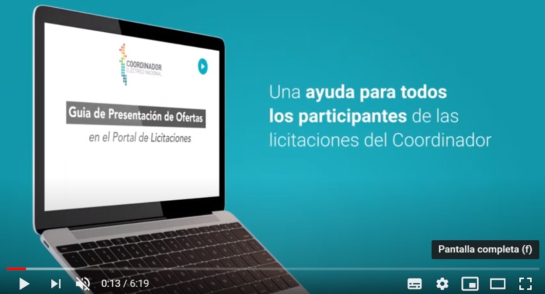 (Video) Guía de presentación de ofertas en el portal de licitaciones del Coordinador Eléctrico Nacional